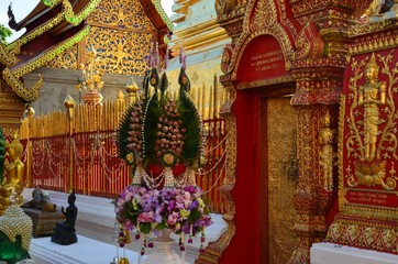 Beautiful decoration at Wat Phra That Doi Suthep in Chiang Mai, probably the most beautiful temple in Thaliand