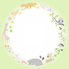 シンプルな森の動物のフレーム