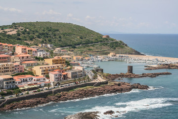 castelsardo, sassari, italy, 20/03/2019 
city of castelsardo in sardinia with its magnificent castle overlooking the crystal clear sea and its ancient museum