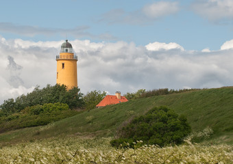 Fototapeta na wymiar Leuchtturm der Insel Sejerö im Kattegat in Dänemark