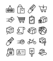 bundle of delivery set icons