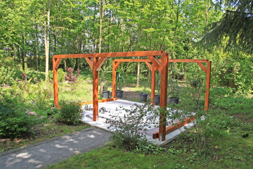 Pavillon im Garten selbst nach Anleitung aufbauen errichten DIY