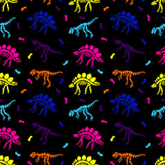 Seamless pattern with dinosaurs. © keykitty