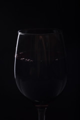 wine glass in black backgraund