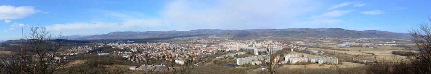 Fototapeta premium High angle panoramic view of Teplice town, Czech Republic.