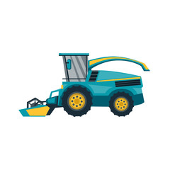 Combine harvester, vector illustration. Isolated on white background flat style Icon