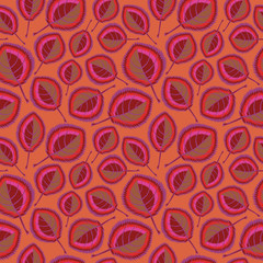 Square, seamless pattern, leaf pattern. Background for site or blog, textiles, packaging, interior drawing, wallpaper