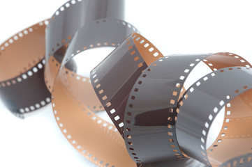 Coiled spiral of old 35mm film