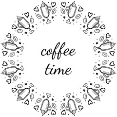 coffee set doodle, border cup 2-2