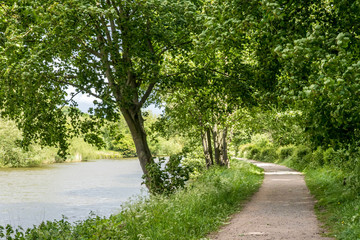 River Weaver near Northwich Cheshire United Kingdom. The River Weaver is a river, navigable in its lower reaches, running in a curving route anti-clockwise across west Cheshire, northern England
