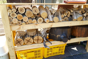 Prepare fireplaces and firewood for camping