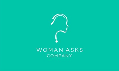 simple playful woman asks logo
