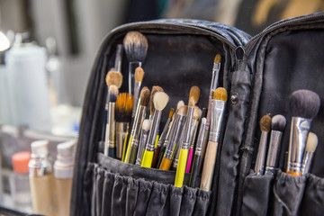 
A set of makeup brushes for applying professional makeup.