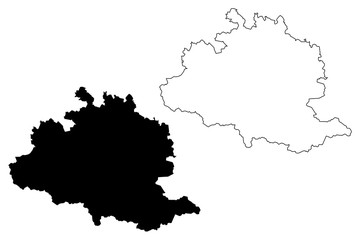 Ariege Department (France, French Republic, Occitanie or Occitania region) map vector illustration, scribble sketch Arieja map