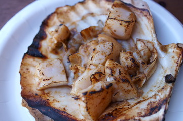 Scallops sold at Japanese fish market