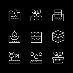 Set line icons of soil