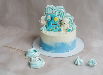 birthday cake with meringue