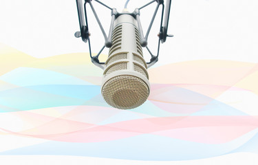 for radio station and production studio: background with professional microphone