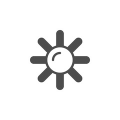 Sun glyph icon and hot object