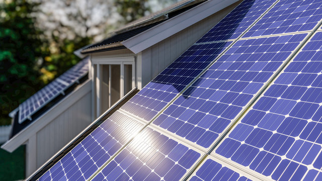 House with Solar Panel on roof