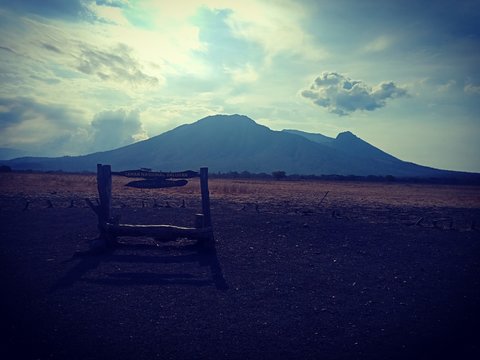 Mountain In Baluran In Sun Set