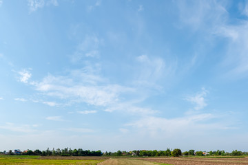 Blue sky and white clouds background on daytime