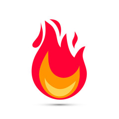 Flame icon. Simple illustration of fire in flat style. Icon illustration for design - vector.