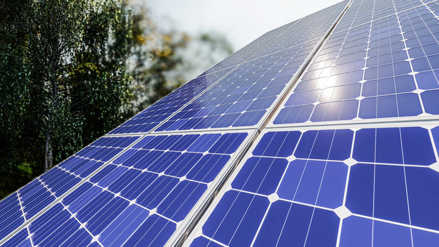 House with Solar Panel on roof
