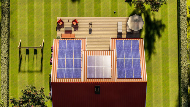 House with Solar Panel on roof