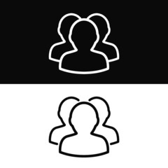 Illustration people line icon isolated on black and white background. Premium symbol concept design for mobile application, website, ui, logo, infographic, etc. Vector illustration