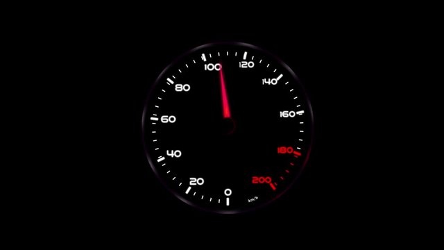 Speedometer of Car Showing Speed in Kilometer per hour in 4K abstract background
