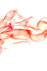Red smoke on white background