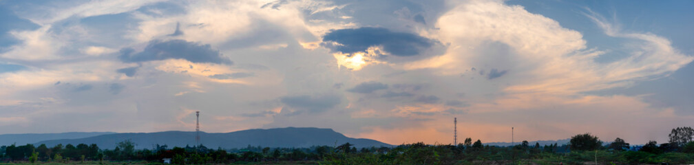 Blue sky and white clouds on summer season