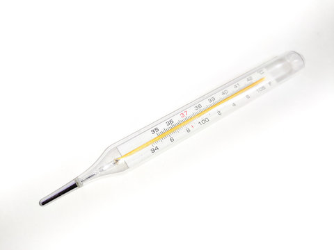 Analogue Thermometer on white background Isolated