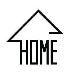 Sign house as a symbol of safety home and protection from illness and virus. Isolated sign for banners and typography. Hand drawn graphic icon about safety measures. Vector illustration. 