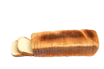 Sliced white bread isolated on white, clipping path included