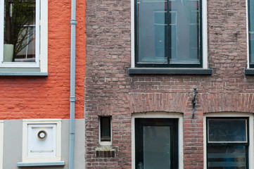 Fototapeta na wymiar Windows on the buildings in Delft, Netherlands like texture and background.