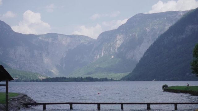 lake in mountains hallstatt austria