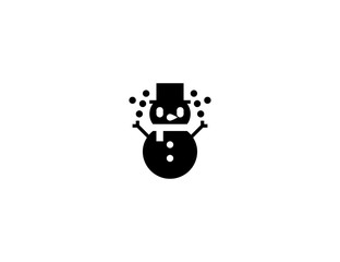 Snowman Vector Icon. Isolated Happy Snowman emoji illustration