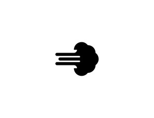 Dashing Away vector flat icon. Isolated blowing emoji illustration