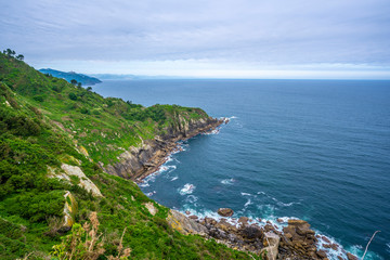 A cove for bathing in Mount Ulia in the city of San Sebastian, Gipuzkoa. Basque Country