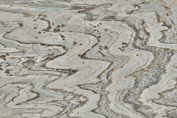 White rock background with dark lines The texture stone with a wavy pattern.