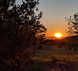 sunset in the mountains