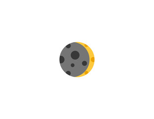 Waxing Crescent Moon vector flat icon. Isolated Moon Cycle Lunar phases emoji illustration 