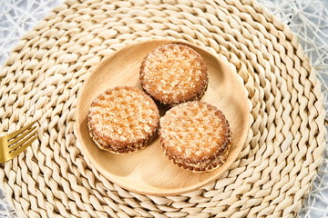 Home made fried sweet potato sandwich cookies