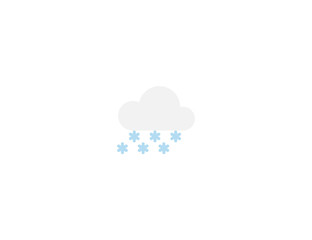 Cloud with snow vector flat icon. Isolated snowy cloud emoji illustration 