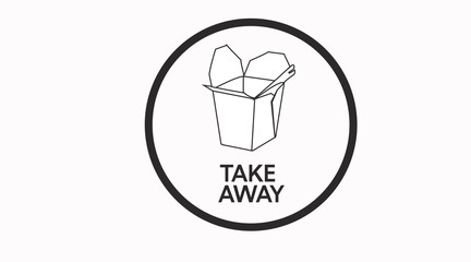 Fototapeta premium Vector Take away box icon illustration sign