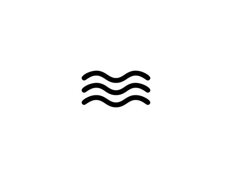 Wave Vector Flat Icon. Isolated Ocean Wave Emoji Illustration 