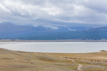 Mongolia landscape. Altai Tavan Bogd National Park in Bayar-Ulgii