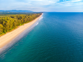 High angle view, Thai Mueang beach in Phang Nga province, Thailand